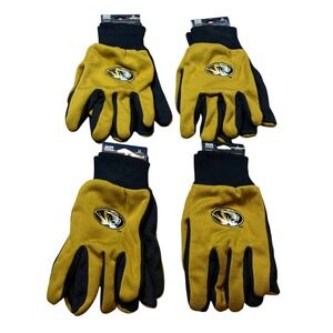 FOCO Missouri Tigers NCAA College Utility Gloves Gold Black Mizzou 4 Pairs‎ NEW